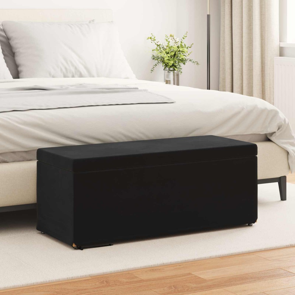 vidaXL Σκαμνί Μαύρο 101x41x40cm Βελούδο και Μηχανικά Ξύλα