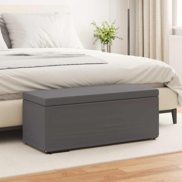 vidaXL Σκαμνί Γκρι 101x41x40cm Ψεύτικο Δέρμα και Μηχανικά Ξύλα