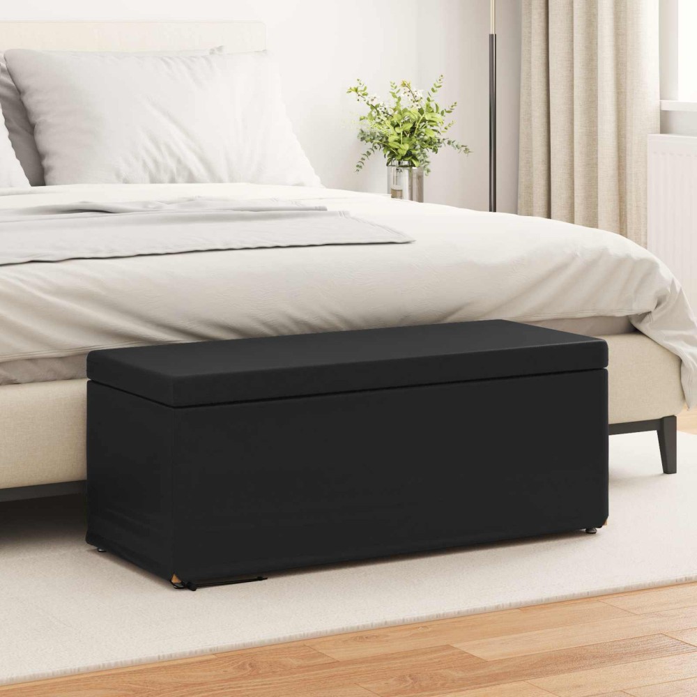 vidaXL Σκαμνί Μαύρο 101x41x40cm Ψεύτικο Δέρμα και Μηχανικά Ξύλα