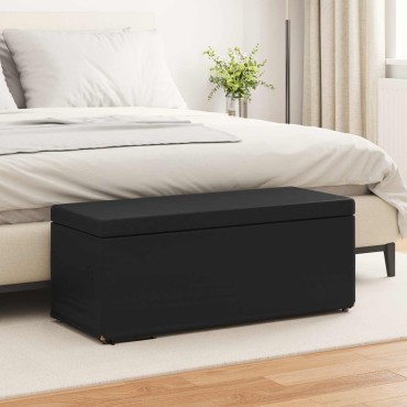 vidaXL Σκαμνί Μαύρο 101x41x40cm Ψεύτικο Δέρμα και Μηχανικά Ξύλα