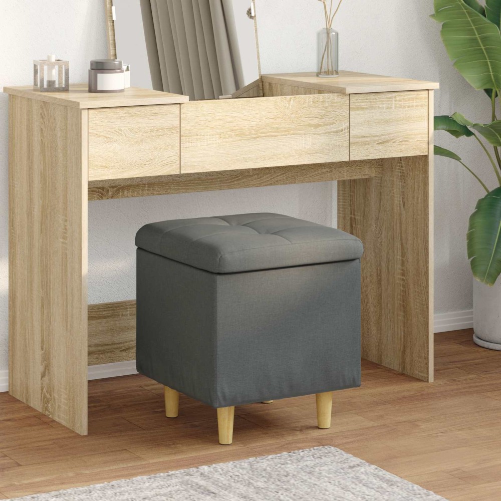 vidaXL Οθωμανικό αποθήκευσης Σκούρο Γκρι 40x40x45cm ύφασμα