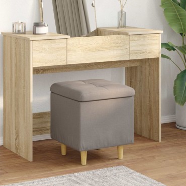 vidaXL Οθωμανικό αποθήκευσης με μαξιλάρι Taupe 40x40x45cm ύφασμα