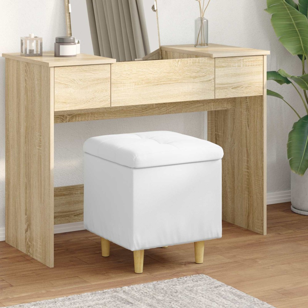 vidaXL Οθωμανικό αποθήκευσης Λευκός 40x40x45cm Τεχνητό δέρμα