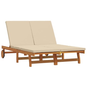 vidaXL Ξαπλώστρα Καφέ 125x200x84cm Στερεό Ξύλο Ακακίας 1 τεμ.