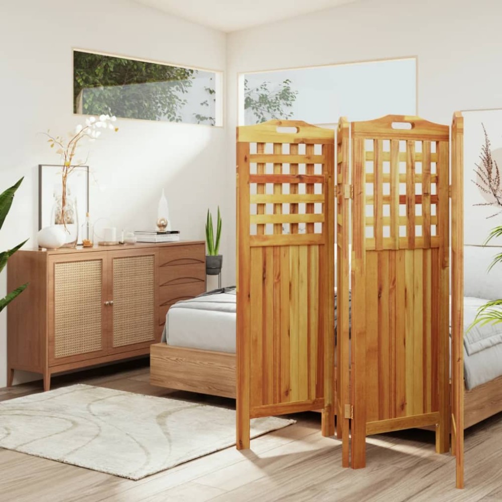 vidaXL Διαχωριστικό Χώρου με 4 Πάνελ 162x2x115cm Μασίφ Ξύλο Ακακίας 1 τεμ. vidaXL Διαχωριστικό Χώρου με 4 Πάνελ 162x2x115cm Μασίφ Ξύλο Ακακίας 1 τεμ.
