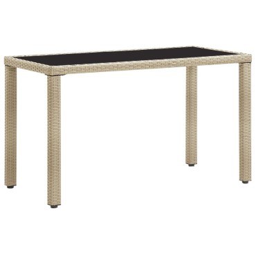 vidaXL Τραπέζι Κήπου Μπεζ 123x60x74cm από Συνθετικό Ρατάν 1 τεμ.