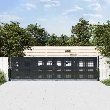 vidaXL Πόρτα Κήπου Ανθρακί 400x75 εκ. Ατσάλι