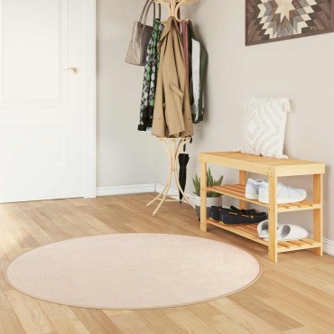 vidaXL Χαλί Runner MARSA Κρεμ 120x120cm Πολυέστερ και PVC