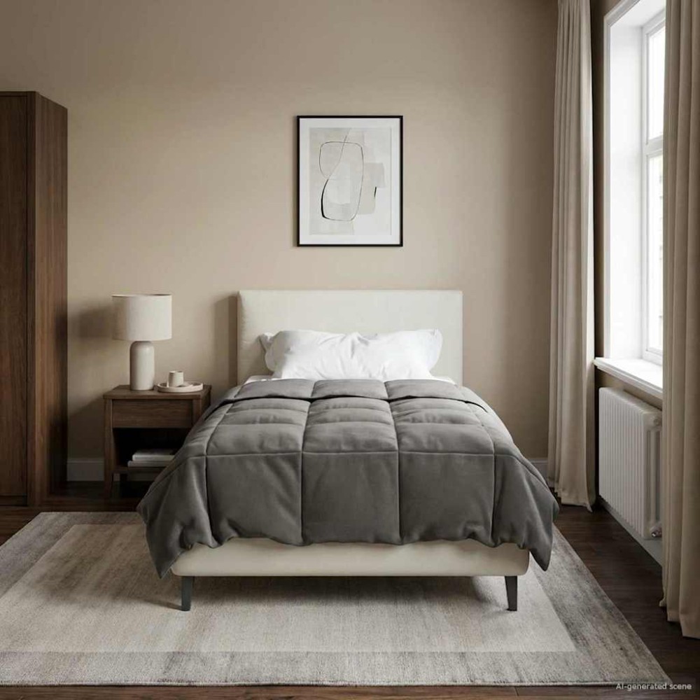 vidaXL Καλοκαιρινό Παπλωματοθήκη 155 x 220 cm Καλοκαίρι Ανοιχτό γκρι
