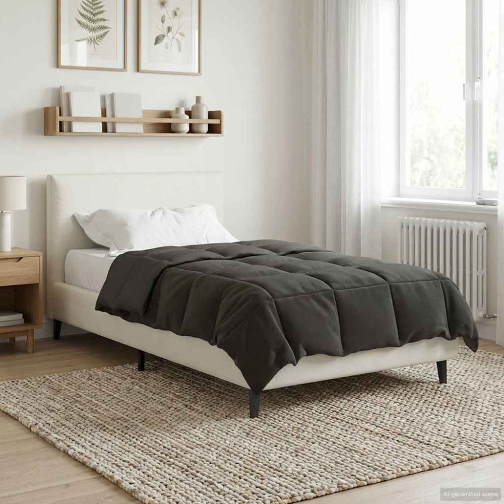 vidaXL Κουβέρτα ολόκληρου του χρόνου Ανθρακί 135 x 200 cm Μικροΐνες