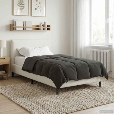vidaXL Κουβέρτα ολόκληρου του χρόνου Ανθρακί 135 x 200 cm Μικροΐνες