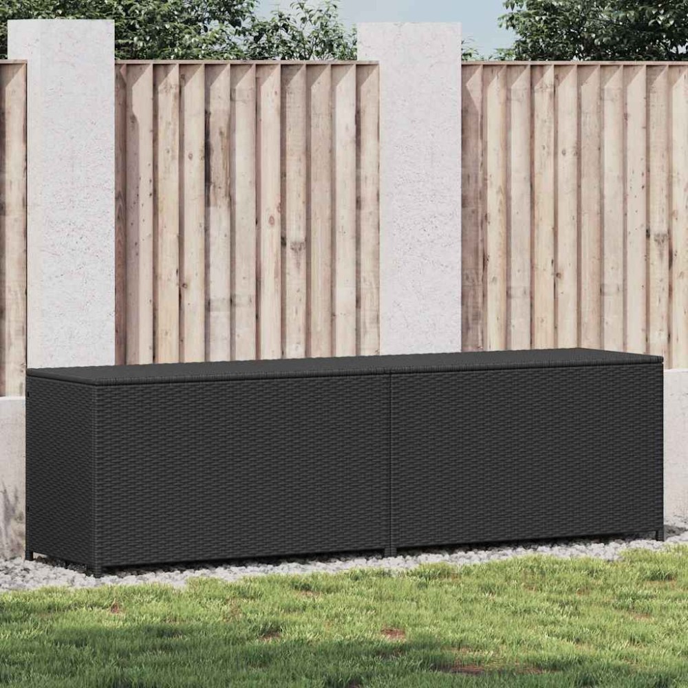 vidaXL Κουτί Αποθήκευσης Κήπου Μαύρο 200x50x60cm από Συνθετικό Ρατάν 1 τεμ. vidaXL Κουτί Αποθήκευσης Κήπου Μαύρο 200x50x60cm από Συνθετικό Ρατάν 1 τεμ.