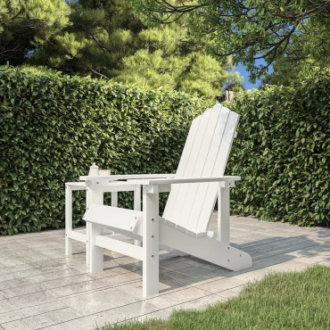 vidaXL Καρέκλα Κήπου Adirondack Λευκή από HDPE 73x83x92cm 1 τεμ.