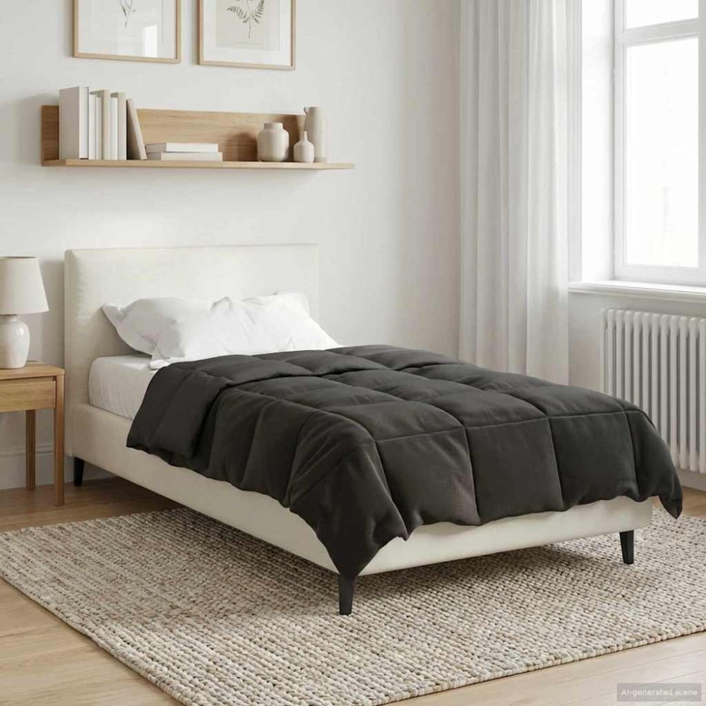 vidaXL Καλοκαιρινό Παπλωματοθήκη Ανθρακί 135 x 200 cm Μικροΐνες