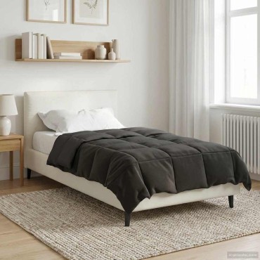 vidaXL Καλοκαιρινό Παπλωματοθήκη Ανθρακί 135 x 200 cm Μικροΐνες