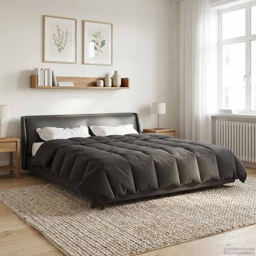 vidaXL Καλοκαιρινό Παπλωματοθήκη Ανθρακί 200 x 200 cm Μικροΐνες