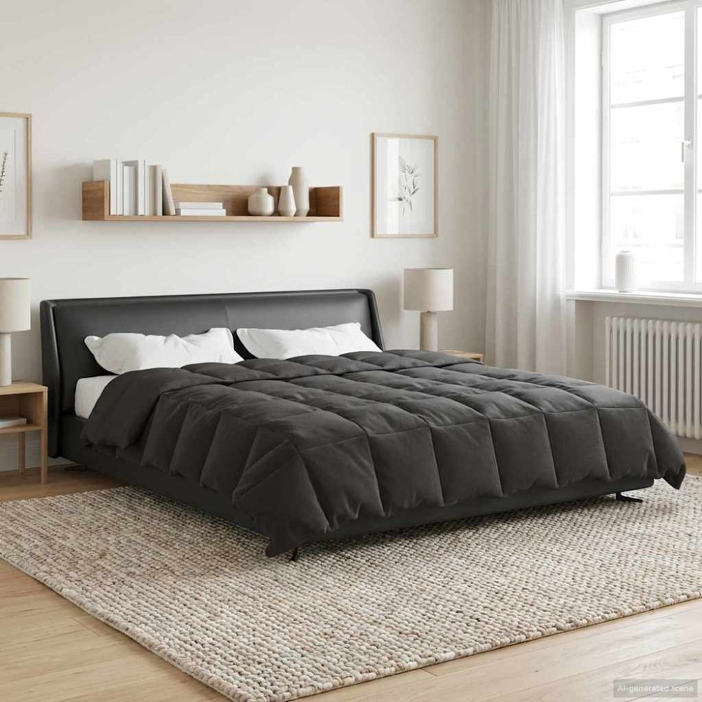 vidaXL Καλοκαιρινό Παπλωματοθήκη Ανθρακί 220 x 240 cm Μικροΐνες
