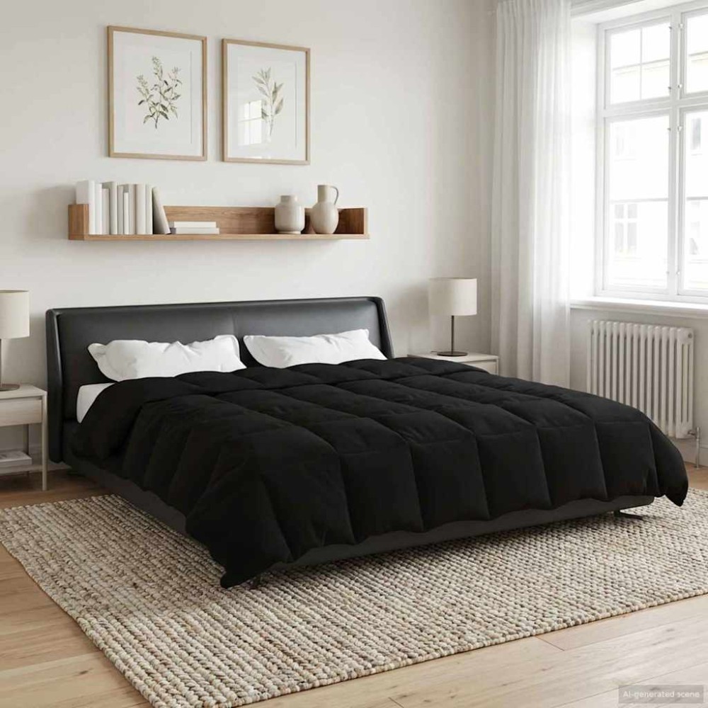 vidaXL Καλοκαιρινό Παπλωματοθήκη Μαύρο 200 x 240 cm Μικροΐνες