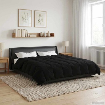 vidaXL Καλοκαιρινό Παπλωματοθήκη Μαύρο 220 x 240 cm Μικροΐνες