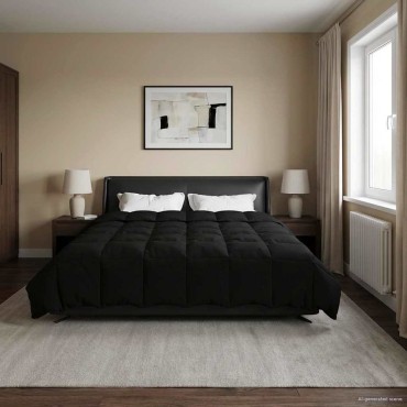 vidaXL Καλοκαιρινό Παπλωματοθήκη Μαύρο 220 x 260 cm Μικροΐνες