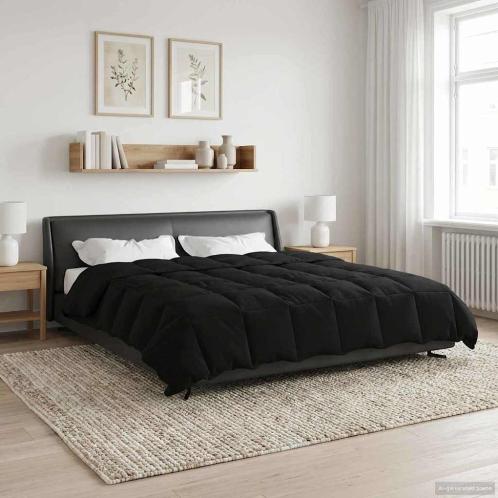 vidaXL Καλοκαιρινό Παπλωματοθήκη Μαύρο 240 x 260 εκ. Μικροΐνες