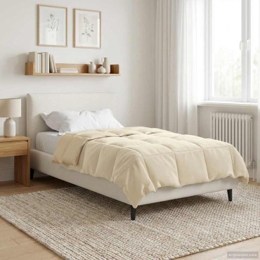 vidaXL Καλοκαιρινό Παπλωματοθήκη Κρεμ 155 x 200 εκ. Μικροΐνες