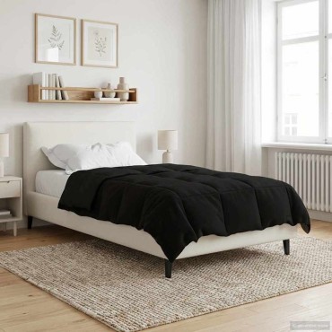 vidaXL Κουβέρτα ολόκληρου του χρόνου Μαύρο 140 x 220 cm Μικροΐνες