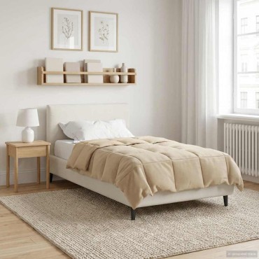 vidaXL Κουβέρτα ολόκληρου του χρόνου Κρεμ 135 x 200 cm Μικροΐνες