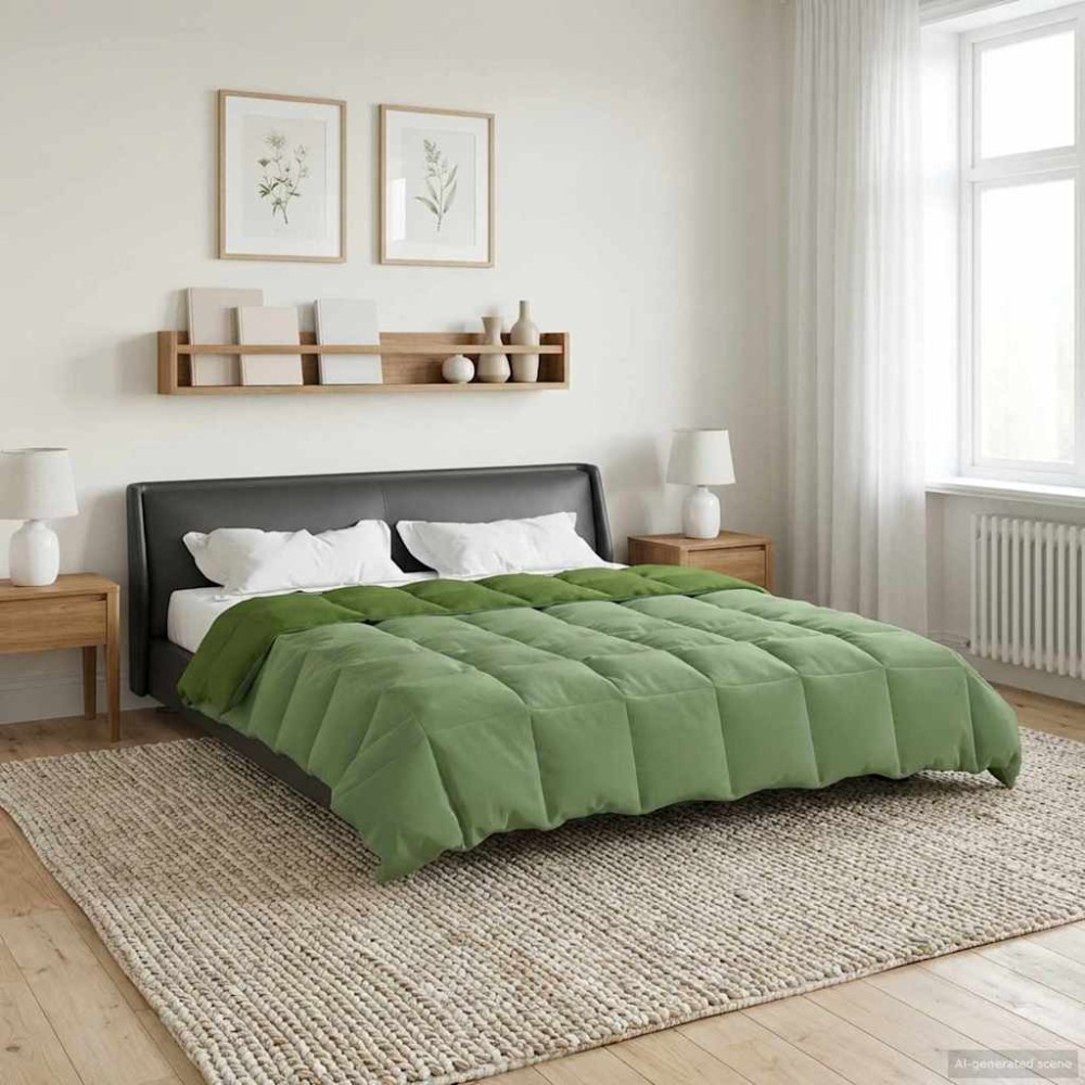 vidaXL Χειμερινό Παπλωματοθήκη Πράσινο 220 x 240 cm Μικροΐνες