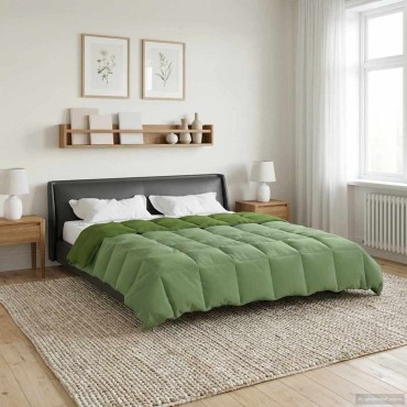 vidaXL Χειμερινό Παπλωματοθήκη Πράσινο 220 x 240 cm Μικροΐνες