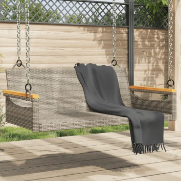 vidaXL Παγκάκι Κούνια Γκρι 109x62x40cm από Συνθετικό Ρατάν 1 τεμ.