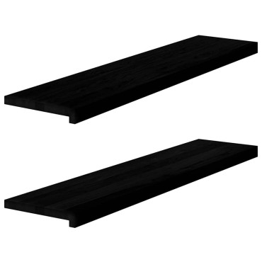 vidaXL Περβάζια παραθύρων 2 τεμ. Καφέ-Μαύρο 110x30x2εκ. Μασίφ Ξύλο Δρυός