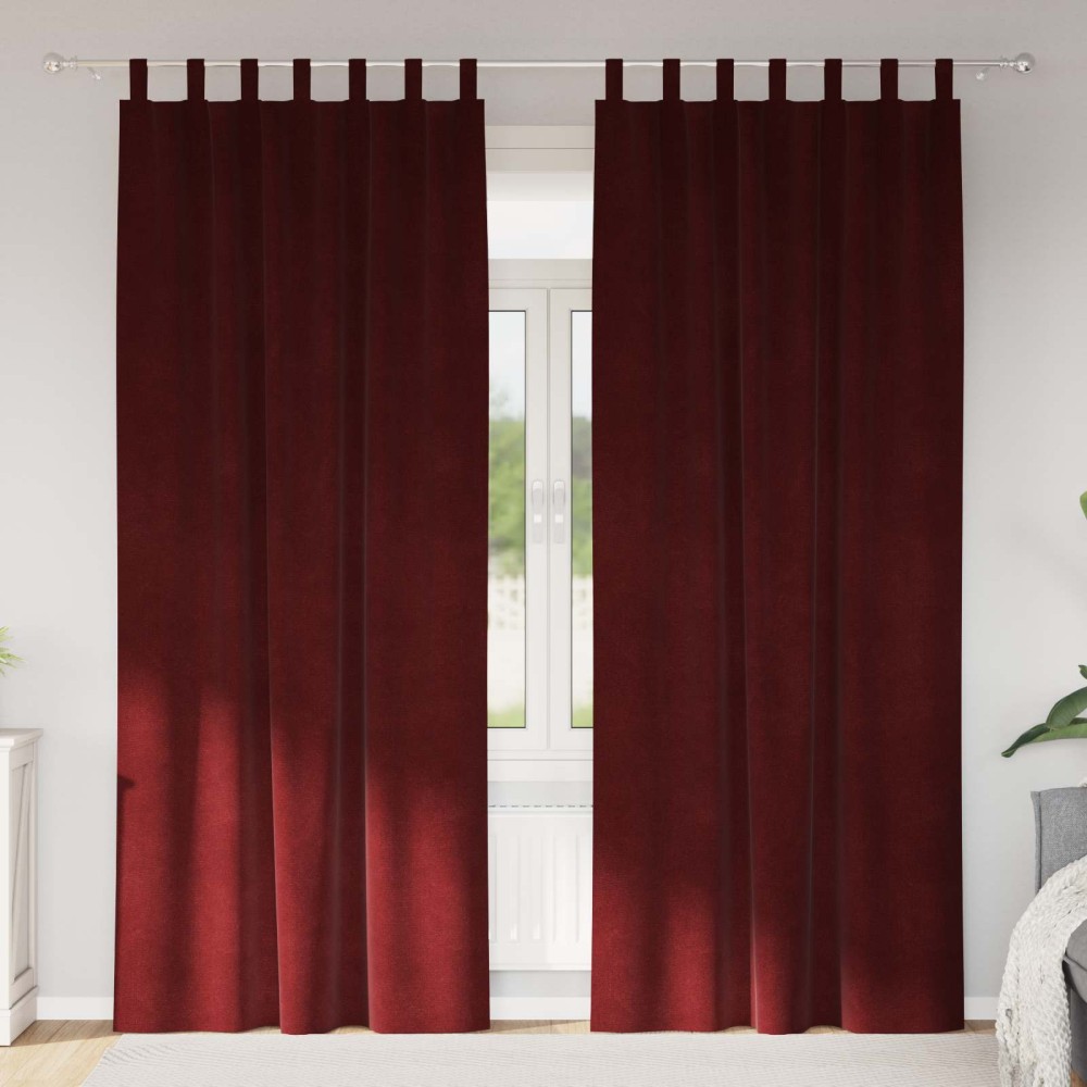 vidaXL Κουρτίνες συσκότισης 2 τμχ. Κόκκινο 140x225cm Βελούδο