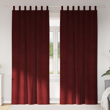 vidaXL Κουρτίνες συσκότισης 2 τμχ. Κόκκινο 140x225cm Βελούδο