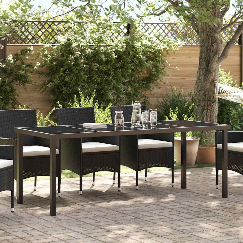 vidaXL Τραπέζι Κήπου Μαύρο 200x80x73cm Μέταλλο 1 τεμ.
