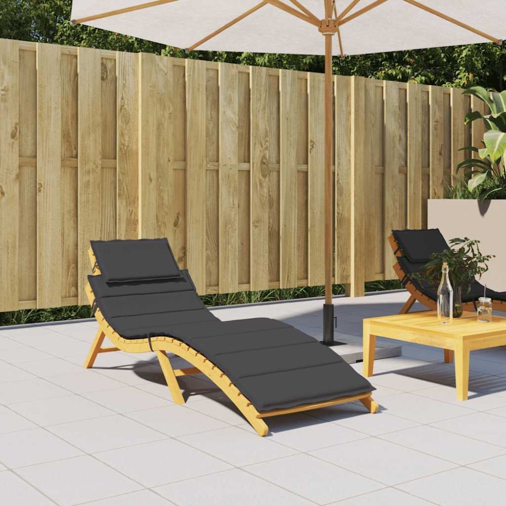 vidaXL Μαξιλάρι Ξαπλώστρας Μαύρο 186x58x4cm από Ύφασμα Oxford
