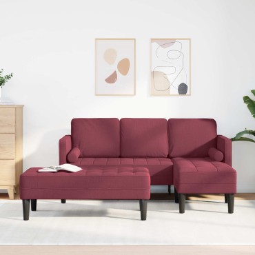 vidaXL Σετ Καναπέ 2 τεμ. Κόκκινο Πολυεστέρας 173x131x67cm  Διθέσιος