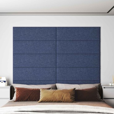 vidaXL Κεφαλάρι Τοίχου 12 τμχ. 90 x 30 cm Μπλε ύφασμα