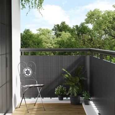 vidaXL Διαχωριστικό Βεράντας Ανθρακί 400x100cm από Συνθετικό Ρατάν