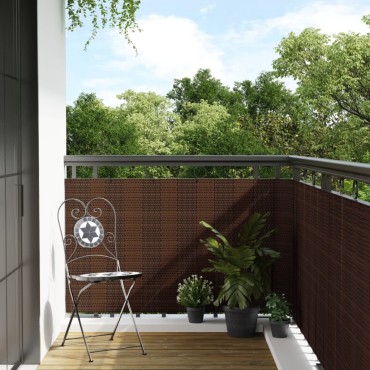 vidaXL Διαχωριστικό Βεράντας Καφέ & Μαύρο 600x90cm Συνθετικό Ρατάν