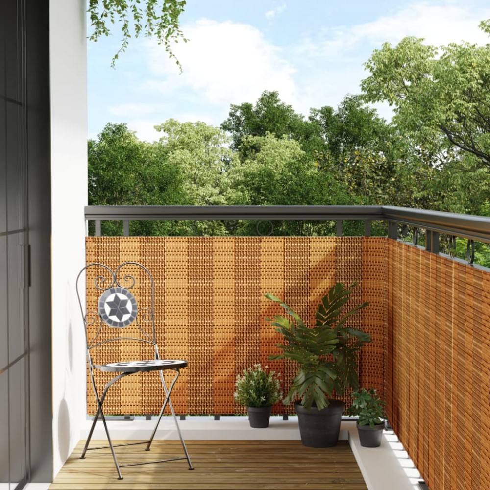 vidaXL Διαχωριστικό Βεράντας Ανοιχτό Καφέ 500x90cm Συνθετικό Ρατάν