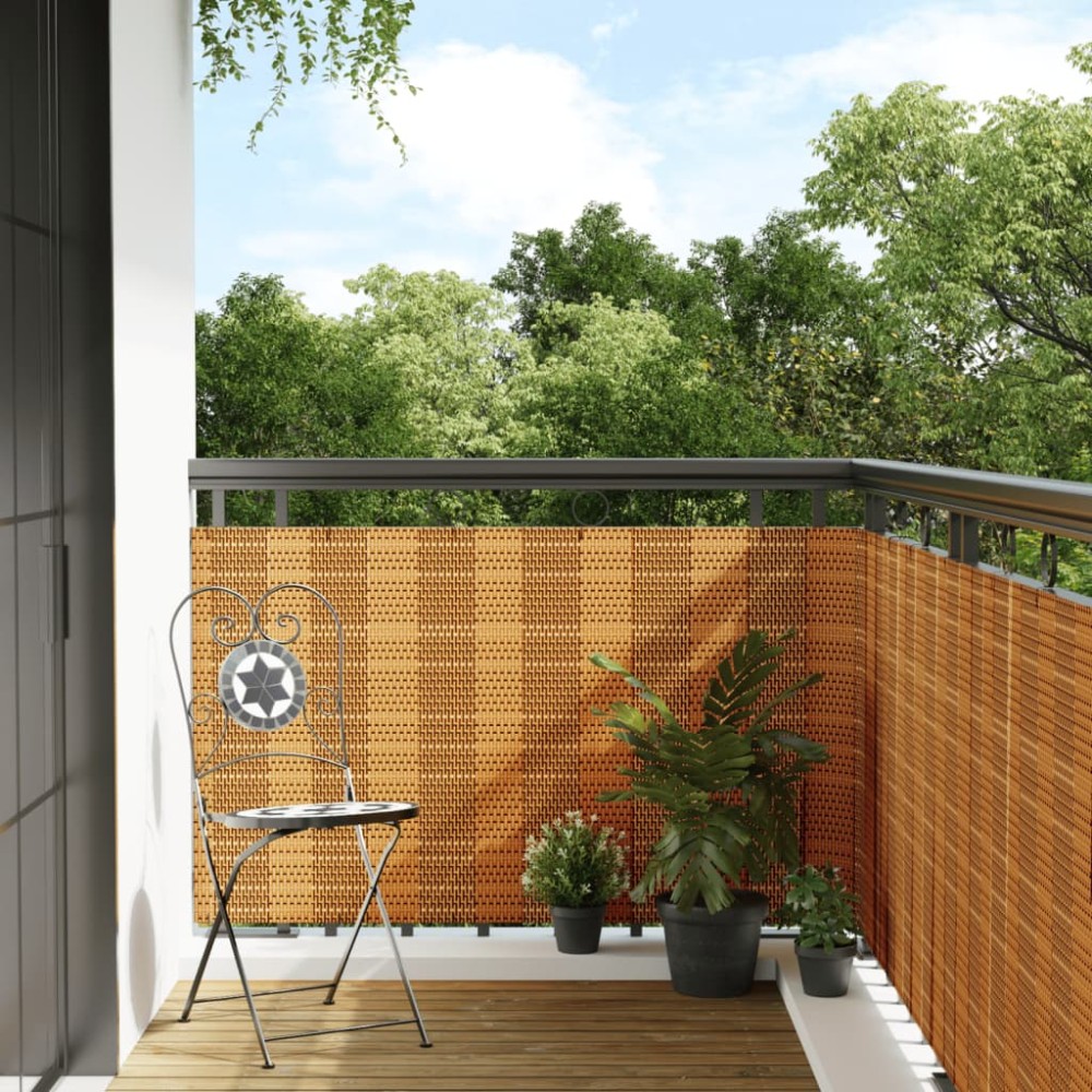 vidaXL Διαχωριστικό Βεράντας Ανοιχτό Καφέ 1000x80cm Συνθετικό Ρατάν