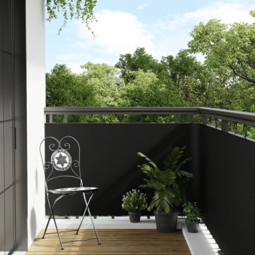 vidaXL Διαχωριστικό Βεράντας Μαύρο 400x100cm από Συνθετικό Ρατάν