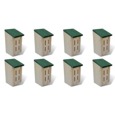 vidaXL Φωλιές για Πεταλούδες 8 τεμ. 14 x 15 x 22 εκ. Ξύλινες