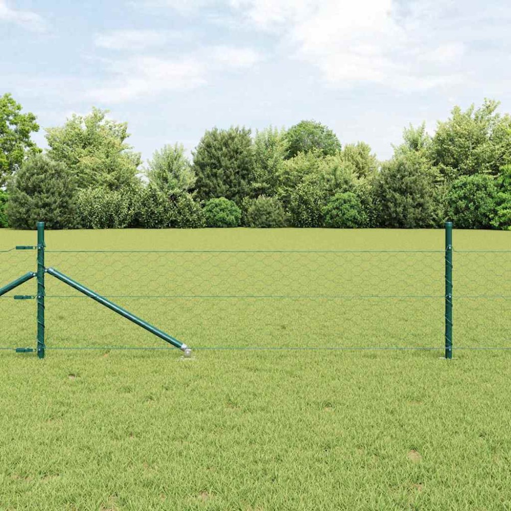 vidaXL Εξαγωνική Φράχτη με Στύλο 25x0,5 m PVC-Επικαλυμμένο Ατσάλι
