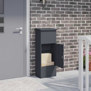 vidaXL Θυρίδα Πακέτων με πόρτα Ανθρακί 44,5 x 29 x 110,5 εκ Ατσάλι