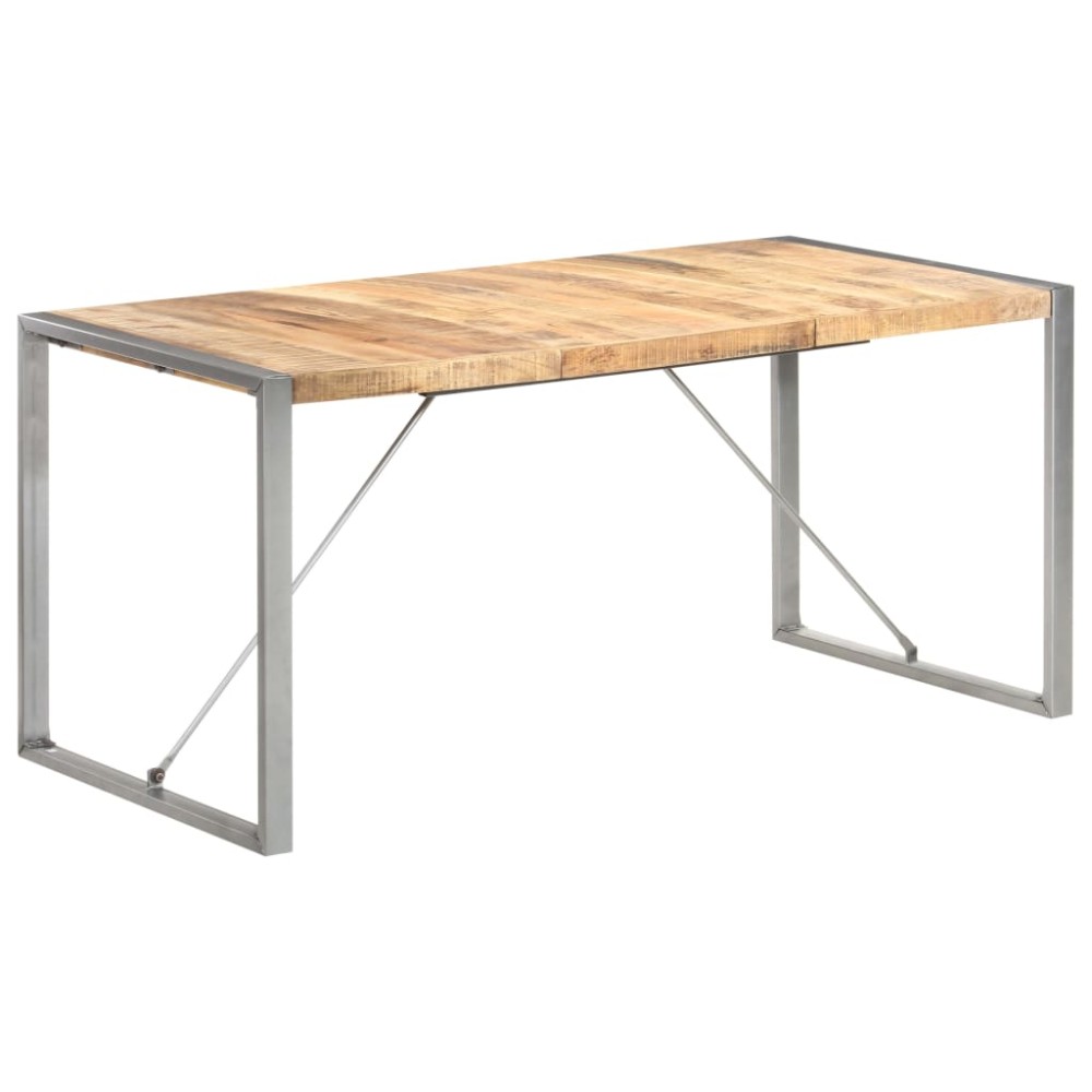 vidaXL Τραπεζαρία 160x80x75cm από Μασίφ Ακατέργαστο Ξύλο Μάνγκο 1 τεμ.