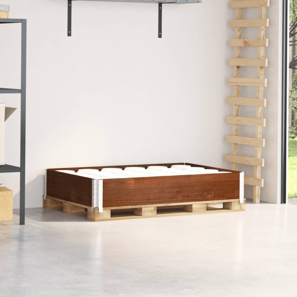 vidaXL Κολάρα Παλέτας Καφέ 120x80 εκ. από Μασίφ Ξύλο Πεύκου