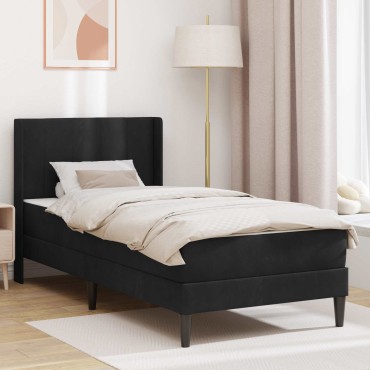 vidaXL Σκελετός κρεβατιού με στρώμα Μαύρο 80 x 200 cm Βελούδο