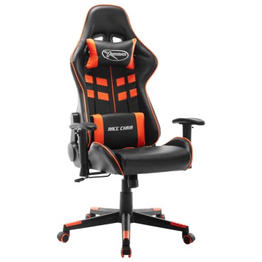 vidaXL Καρέκλα Gaming Μαύρη / Πορτοκαλί από Συνθετικό Δέρμα 37x51cm 1 τεμ.